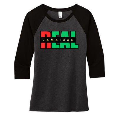 Real Jamaican Women's Tri-Blend 3/4-Sleeve Raglan Shirt