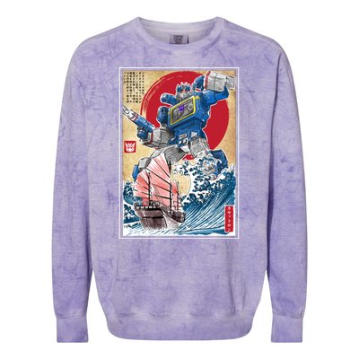 Retro Japanese Robot Soundwave Art Colorblast Crewneck Sweatshirt