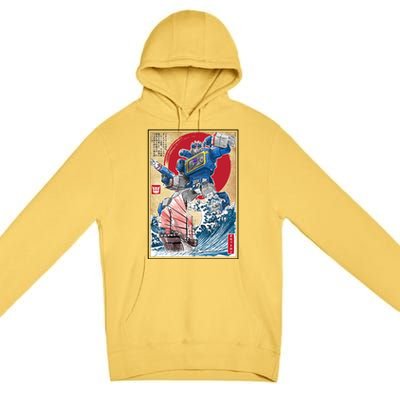 Retro Japanese Robot Soundwave Art Premium Pullover Hoodie