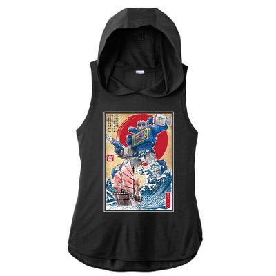 Retro Japanese Robot Soundwave Art Ladies PosiCharge Tri-Blend Wicking Draft Hoodie Tank