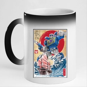 Retro Japanese Robot Soundwave Art 11oz Black Color Changing Mug