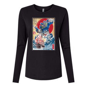 Retro Japanese Robot Soundwave Art Womens Cotton Relaxed Long Sleeve T-Shirt