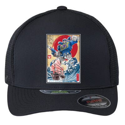 Retro Japanese Robot Soundwave Art Flexfit Unipanel Trucker Cap