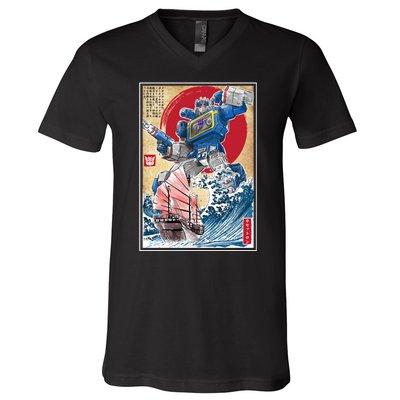 Retro Japanese Robot Soundwave Art V-Neck T-Shirt