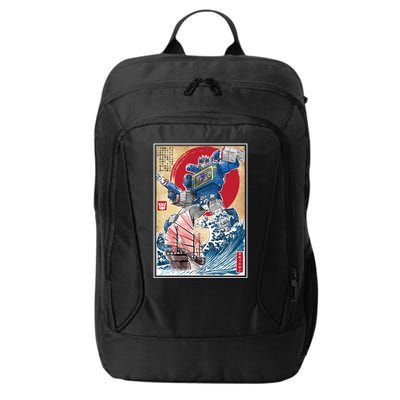 Retro Japanese Robot Soundwave Art City Backpack