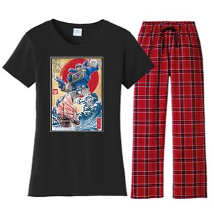 Retro Japanese Robot Soundwave Art Women's Flannel Pajama Set