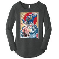 Retro Japanese Robot Soundwave Art Women's Perfect Tri Tunic Long Sleeve Shirt