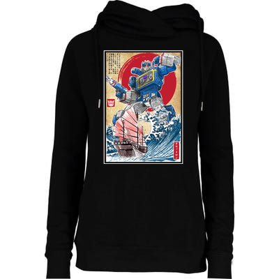 Retro Japanese Robot Soundwave Art Womens Funnel Neck Pullover Hood