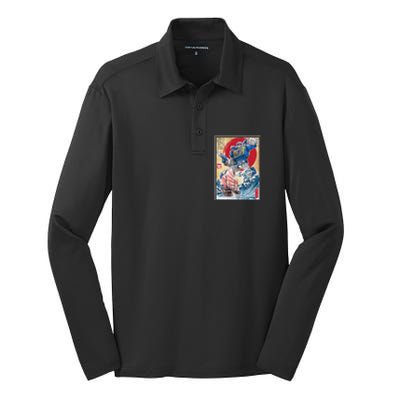 Retro Japanese Robot Soundwave Art Silk Touch Performance Long Sleeve Polo