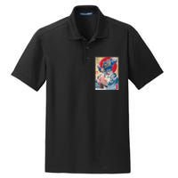 Retro Japanese Robot Soundwave Art Dry Zone Grid Polo