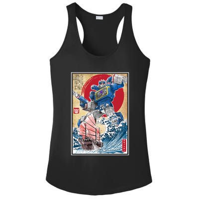 Retro Japanese Robot Soundwave Art Ladies PosiCharge Competitor Racerback Tank