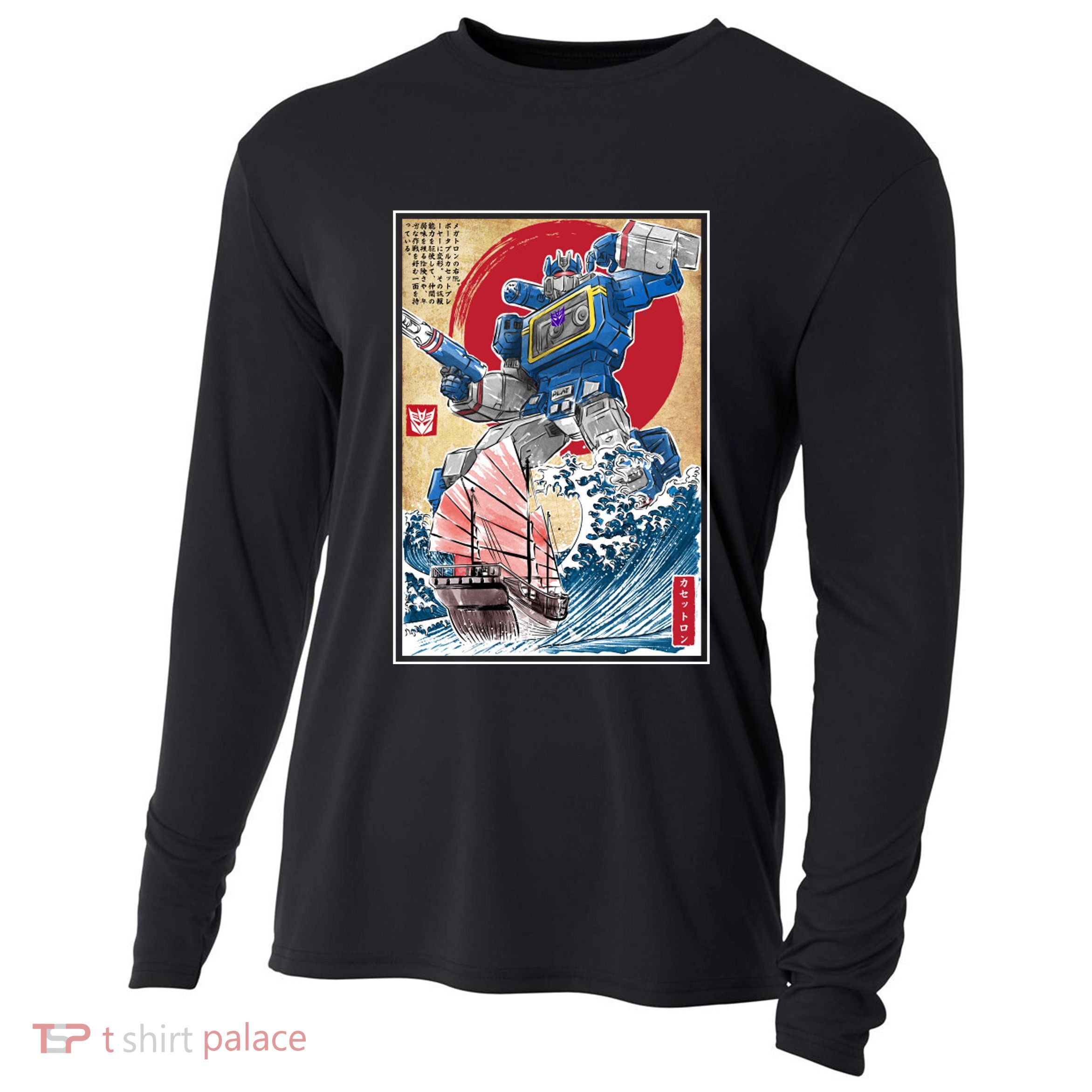 Retro Japanese Robot Soundwave Art Cooling Performance Long Sleeve Crew