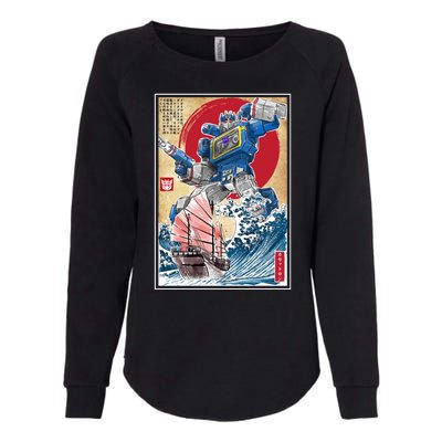 Retro Japanese Robot Soundwave Art Womens California Wash Sweatshirt