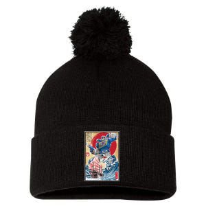 Retro Japanese Robot Soundwave Art Pom Pom 12in Knit Beanie