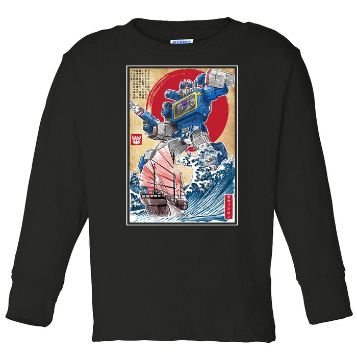 Retro Japanese Robot Soundwave Art Toddler Long Sleeve Shirt