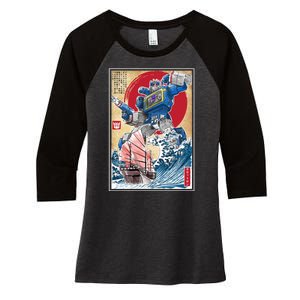 Retro Japanese Robot Soundwave Art Women's Tri-Blend 3/4-Sleeve Raglan Shirt