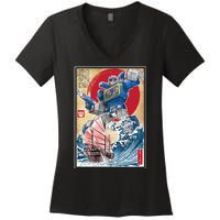 Retro Japanese Robot Soundwave Art Women's V-Neck T-Shirt