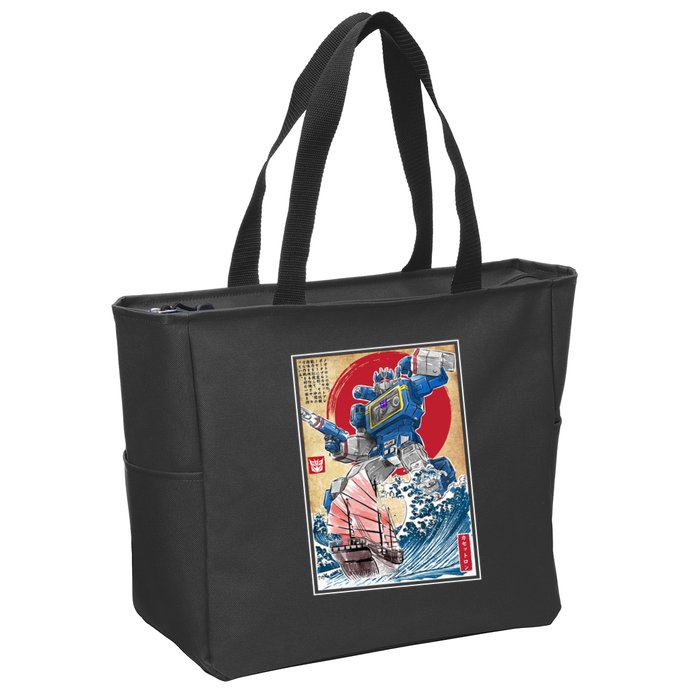 Retro Japanese Robot Soundwave Art Zip Tote Bag