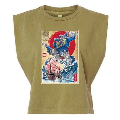Retro Japanese Robot Soundwave Art Garment-Dyed Women's Muscle Tee