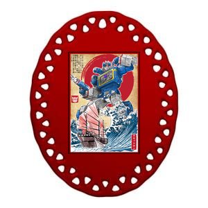 Retro Japanese Robot Soundwave Art Ceramic Oval Ornament