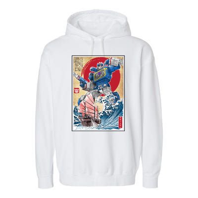 Retro Japanese Robot Soundwave Art Garment-Dyed Fleece Hoodie