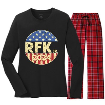 Rfk Jr. Robert F. Kennedy Jr. For President 2024 Women's Long Sleeve Flannel Pajama Set 