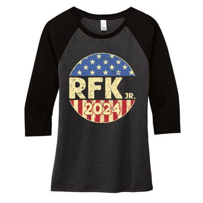 Rfk Jr. Robert F. Kennedy Jr. For President 2024 Women's Tri-Blend 3/4-Sleeve Raglan Shirt