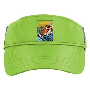 Retro Japanese Reptile Monster Vs Cat Monster Great Wave Adult Drive Performance Visor