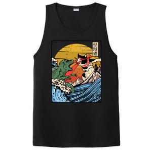 Retro Japanese Reptile Monster Vs Cat Monster Great Wave PosiCharge Competitor Tank