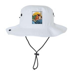 Retro Japanese Reptile Monster Vs Cat Monster Great Wave Legacy Cool Fit Booney Bucket Hat