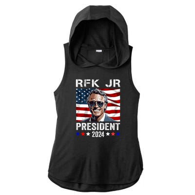 RFK Jr Robert F Kennedy For President 2024 Ladies PosiCharge Tri-Blend Wicking Draft Hoodie Tank