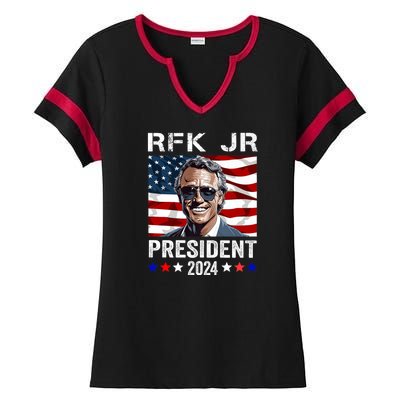 RFK Jr Robert F Kennedy For President 2024 Ladies Halftime Notch Neck Tee