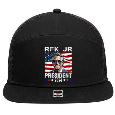 RFK Jr Robert F Kennedy For President 2024 7 Panel Mesh Trucker Snapback Hat