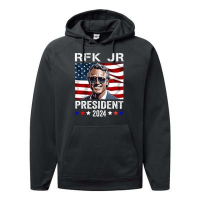 RFK Jr Robert F Kennedy For President 2024 Performance Fleece Hoodie