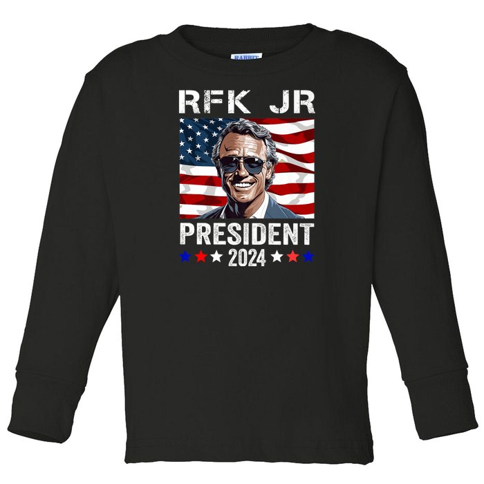 RFK Jr Robert F Kennedy For President 2024 Toddler Long Sleeve Shirt