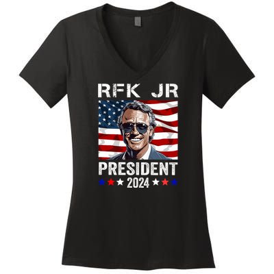 RFK Jr Robert F Kennedy For President 2024 Women's V-Neck T-Shirt