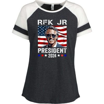 RFK Jr Robert F Kennedy For President 2024 Enza Ladies Jersey Colorblock Tee