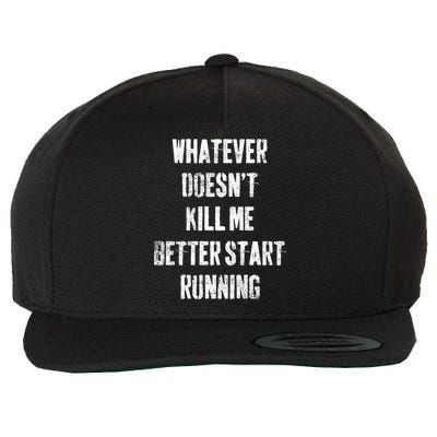 Running Jogging Runner Marathon Gift Wool Snapback Cap