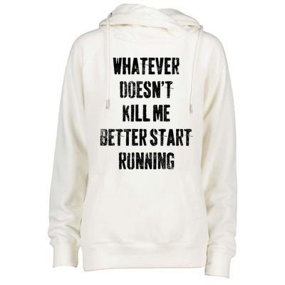 Running Jogging Runner Marathon Gift Womens Funnel Neck Pullover Hood