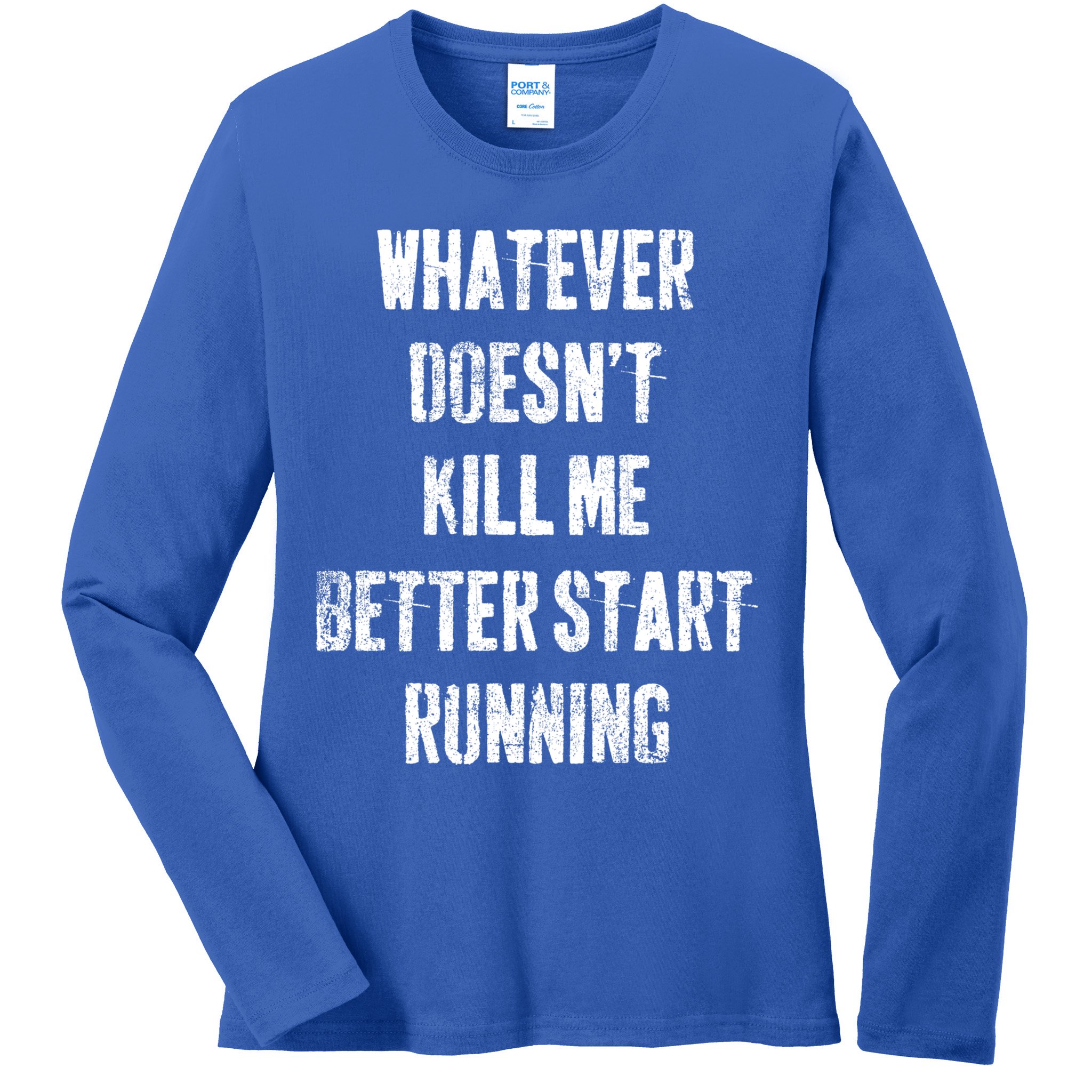 Running Jogging Runner Marathon Gift Ladies Long Sleeve Shirt