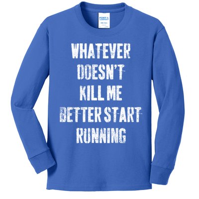 Running Jogging Runner Marathon Gift Kids Long Sleeve Shirt