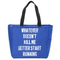 Running Jogging Runner Marathon Gift Zip Tote Bag