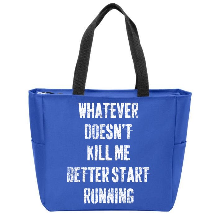 Running Jogging Runner Marathon Gift Zip Tote Bag