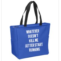 Running Jogging Runner Marathon Gift Zip Tote Bag