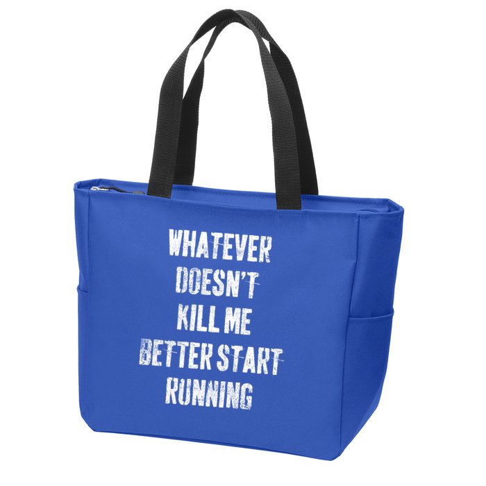Running Jogging Runner Marathon Gift Zip Tote Bag