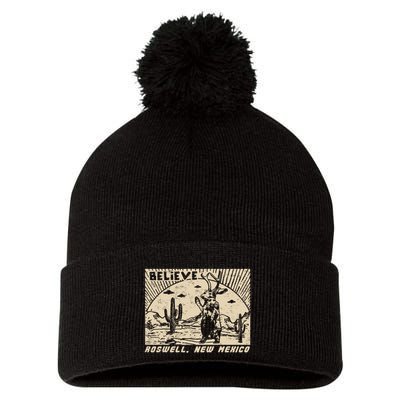 Roswell Jackalope Pom Pom 12in Knit Beanie