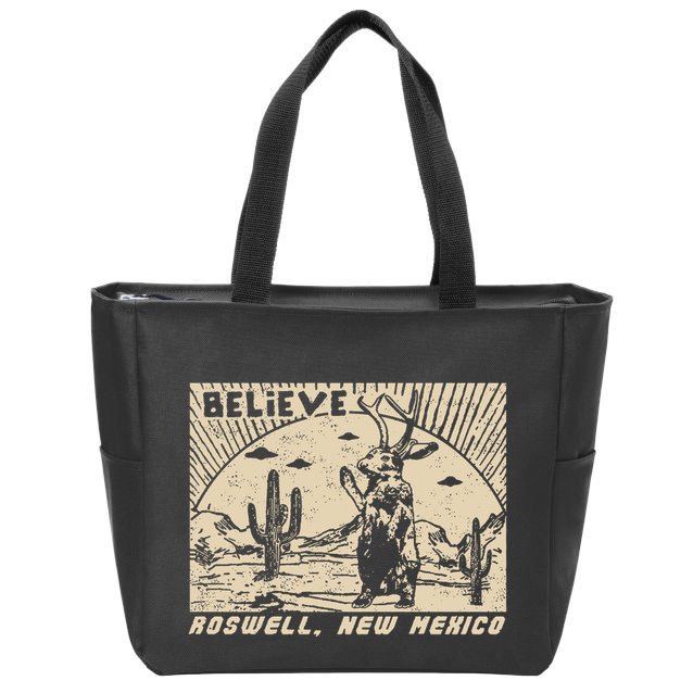 Roswell Jackalope Zip Tote Bag