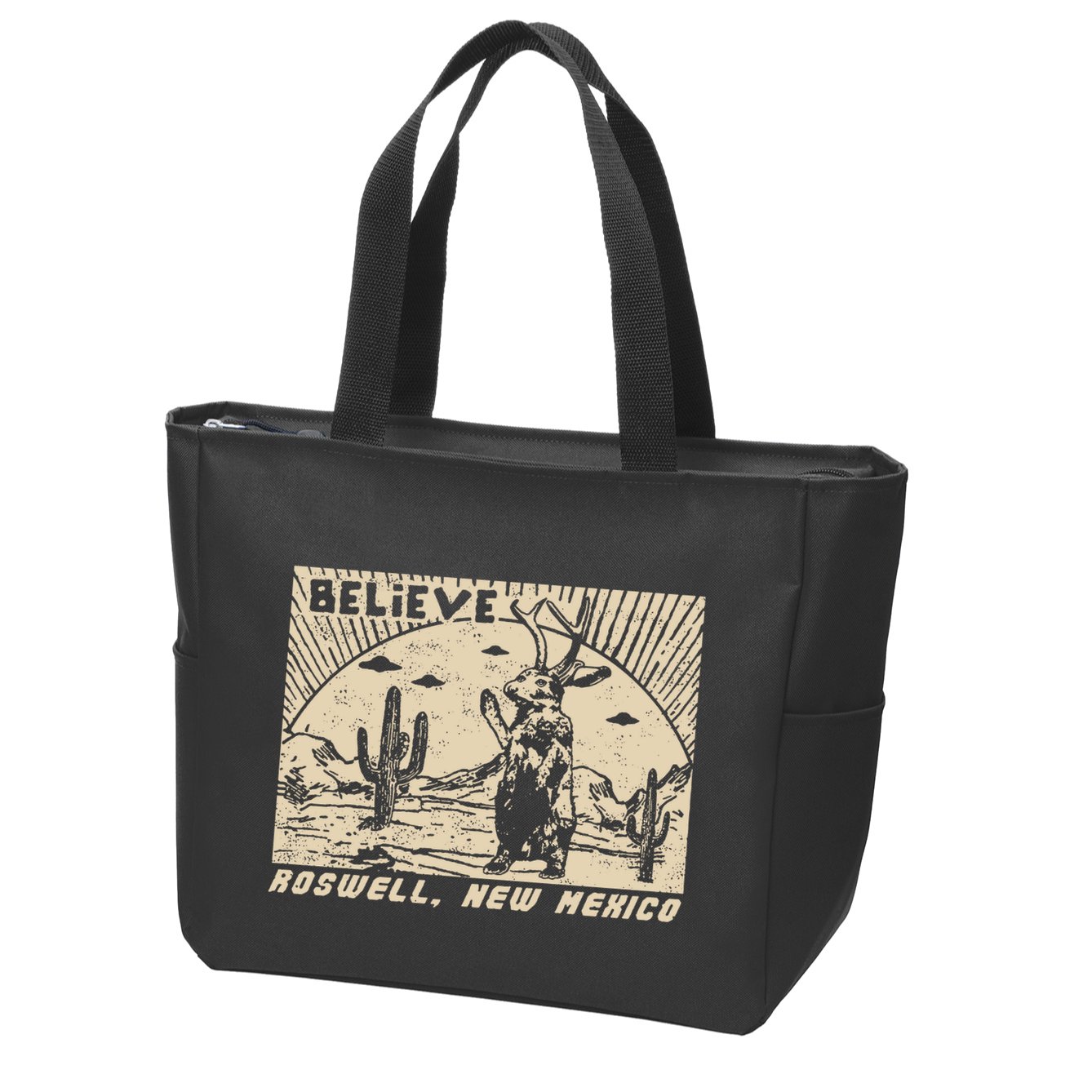 Roswell Jackalope Zip Tote Bag