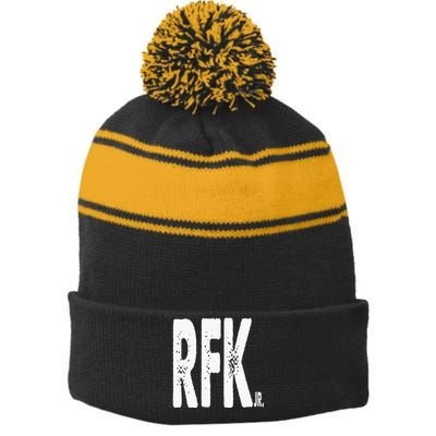 Rfk Jr. Robert F. Kennedy Jr. For President 2024 Stripe Pom Pom Beanie