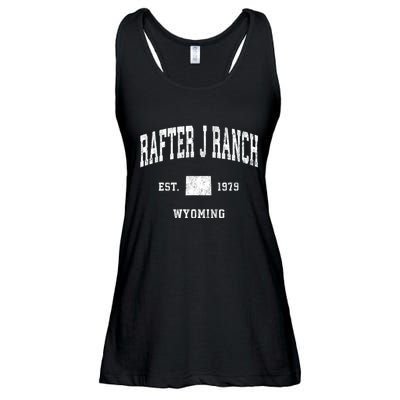 Rafter J Ranch Wyoming Wy Vintage Athletic Sports Ladies Essential Flowy Tank
